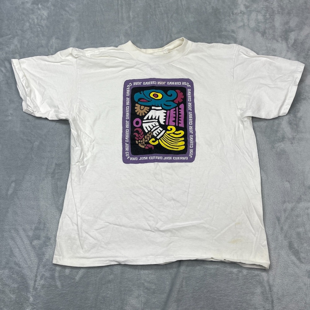 Jose Cuervo T-Shirt Mens XL White PreShrunk Cotton USA Made Graphic Power‎ Tee